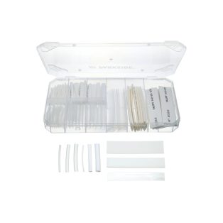   ParkSide 448094 / 467584 / 478296 Shrink Tubing Assortment Set 162 darabos zsugorcső, zsugortömlő készlet tároló dobozban, fehér / átlátszó, 600V max. 