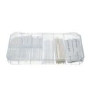 ParkSide 448094 / 467584 / 478296 Shrink Tubing Assortment Set 162 darabos zsugorcső, zsugortömlő készlet tároló dobozban, fehér / átlátszó, 600V max. 