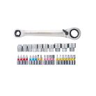 ParkSide 31 részes racsnis bitfej és dugókulcs készlet praktikus tároló dobozban (20 x 1/4" 6.3 mm bit, racsnis kulcs 10x 1/4" 6.3 mm dugókulcs)