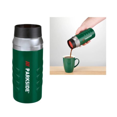 ParkSide Fan Edition Insulated Travel Mug 400 ml nemesacél, duplafalú hőtartó termosz, pohár 360°-os ivónyílással