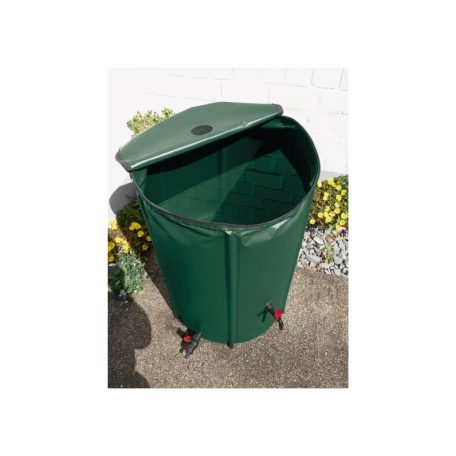 ParkSide 250 literes összecsukható esővizes hordó, zárt, PVC esővíz gyűjtő tartály, összehajtható kerti vízgyűjtő hordó fedéllel, szűrővel, csappal és 3/4" slag csatlakozóval