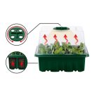 ParkSide PNK 120 LED 85 x 140 x 140 mm 120 darabos LED-es palántázó készlet, 10 részes palántenevelő, csiráztató készlet, mini melegágy 10 x 12 db palánta részére, átlátszó fedéllel, szellőzővel és LED világítással