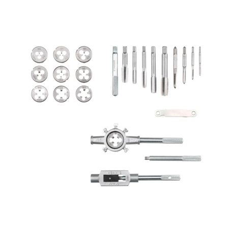 ParkSide Green 21 részes menetvágó, menetmetsző, menetfúró készlet műanyag dobozban metrikus ISO és 1/8" csavarmenetekhez M3 - M12