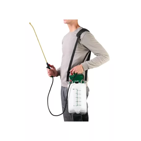 ParkSide / GardenLine mechanikus 5L (5 literes) kézi permetező, pumpás permetezőgép 2.5 bar, nyomásmérővel, nemesacél vagy réz szórószárral és szórófejjel