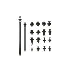 ParkSide 644 darabos autós kárpitleszedő szerszám- és rögzítőpatent készlet, autó belsőtér szerelő szerszámkészlet és patent csomag