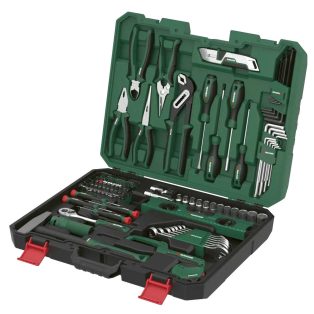   ParkSide 90 részes szerszámkoffer, komplett otthoni praktikus barkács szerszámkészlet, műanyag tároló és hordozó kofferben (510685)