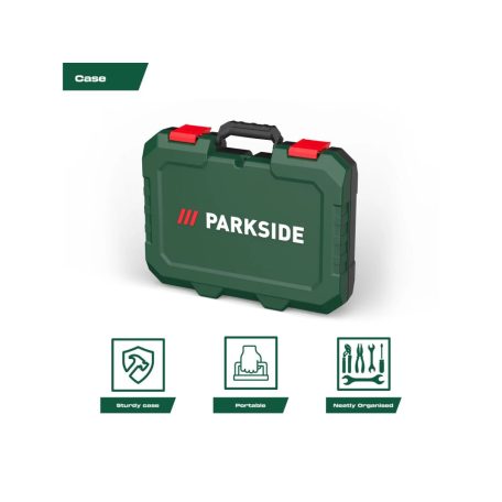 ParkSide 90 részes szerszámkoffer, komplett otthoni praktikus barkács szerszámkészlet, műanyag tároló és hordozó kofferben (510685)