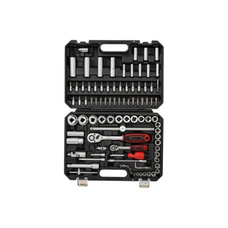 ParkSide Mixed Socket Set 94 részes CR-V dugókulcs és bit készlet, racsnis krovakészlet kofferben