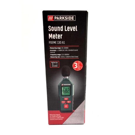ParkSide PDEME 130 A1 elemes 30 - 130 dBA +/- 1,5 dBA digitális hangszintmérő, zajszintmérő , decibel mérő műszer