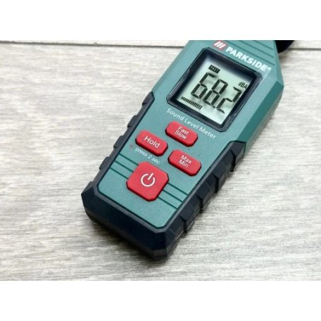 ParkSide PDEME 130 A1 elemes 30 - 130 dBA +/- 1,5 dBA digitális hangszintmérő, zajszintmérő , decibel mérő műszer
