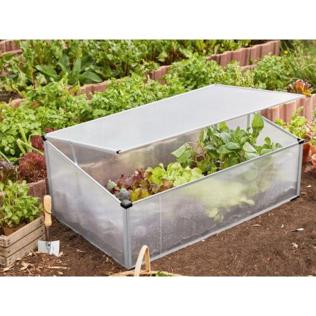 ParkSide CF-2024 UV és időjárásálló, hordozható, nyitható tetejű, törhetetlen duplafalú polikarbonát melegágy, 100 x 30/40 x 60 cm Cold Frame, melegágyás, melegház