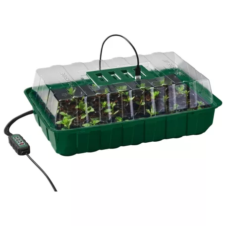 ParkSide PNK 72 LED melegágykészlet 72 palántának, LED-es palántázó, palántenevelő, csiráztató készlet, mini melegágy 3 x 24 db palánta részére, szellőzővel és LED világítással