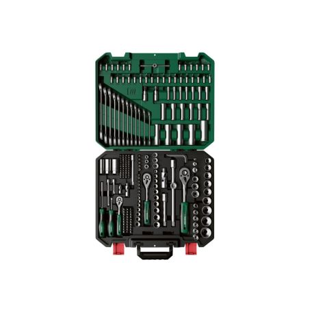 ParkSide Prémium XL 216 részes racsnis dugókulcs és bitfej készlet, krovakészlet kofferben, CR-V, CR-MO, S2 acél