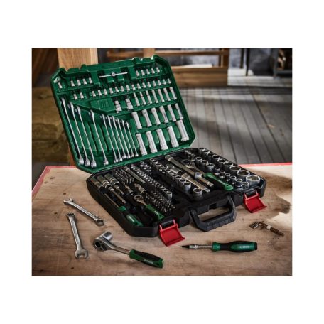 ParkSide Prémium XL 216 részes racsnis dugókulcs és bitfej készlet, krovakészlet kofferben, CR-V, CR-MO, S2 acél
