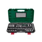 ParkSide PSSS 65 A1 (494633) Socket Set 3/8" (10 mm) 65 részes racsnis dugókulcs és bitfej készlet, krovakészlet kofferben, CR-V és S2 acélból