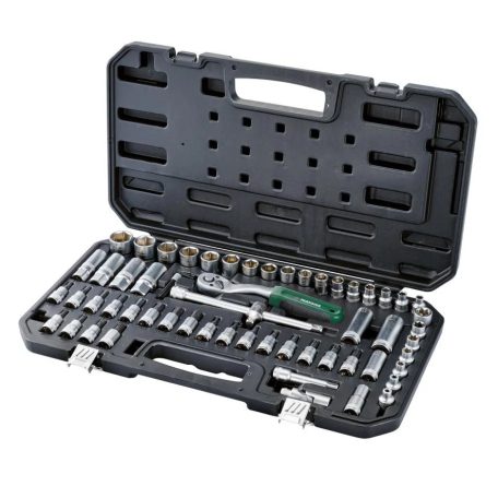ParkSide PSSS 65 A1 (465601) Socket Set 3/8" (10 mm) 65 részes racsnis dugókulcs és bitfej készlet, krovakészlet kofferben, CR-V és S2 acélból