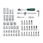 ParkSide PSSS 65 A1 (494633) Socket Set 3/8" (10 mm) 65 részes racsnis dugókulcs és bitfej készlet, krovakészlet kofferben, CR-V és S2 acélból