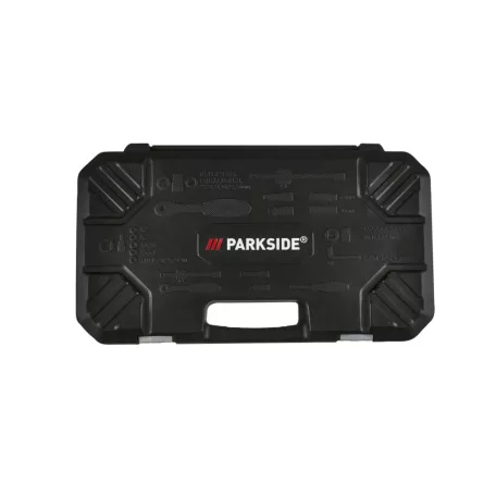 ParkSide PSS 65 A1 Socket Set 1/4" 6.3 mm és 1/2" 12.5 mm 65 részes racsnis dugókulcs és bitfej készlet, krovakészlet kofferben, CR-V és S2 acélból