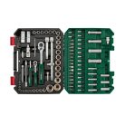 ParkSide Mixed Socket Set 94 részes CR-V / S2 dugókulcs és bit készlet, racsnis krovakészlet kofferben, 1/4" és 1/2" racsnis hajtókarral
