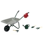 lupilu / PlayTive ParkSide 7 részes gyermek játék kerti szett: fém talicska, műanyag locsolókanna, kesztyű és fém / fa ültető szerszámok (ásó, gereblye, villa)