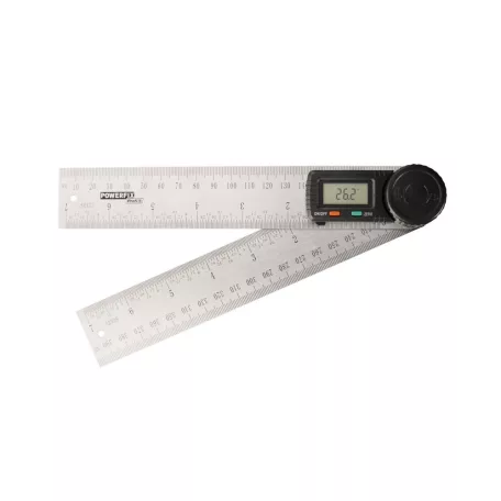 ParkSide prémium inox / zöld fém digitális szögmérő / vonalzó LCD kijelzővel 360° 2 x 180 mm szárral