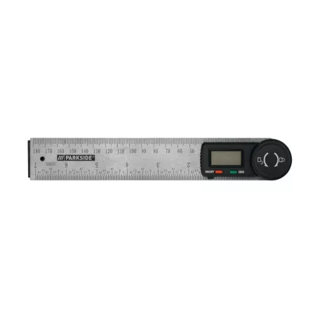 ParkSide prémium inox / zöld fém digitális szögmérő / vonalzó LCD kijelzővel 360° 2 x 180 mm szárral
