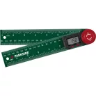 ParkSide prémium inox / zöld fém digitális szögmérő / vonalzó LCD kijelzővel 360° 2 x 180 mm szárral