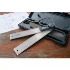 ParkSide prémium inox / zöld fém digitális szögmérő / vonalzó LCD kijelzővel 360° 2 x 180 mm szárral