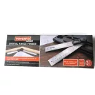 ParkSide prémium inox / zöld fém digitális szögmérő / vonalzó LCD kijelzővel 360° 2 x 180 mm szárral