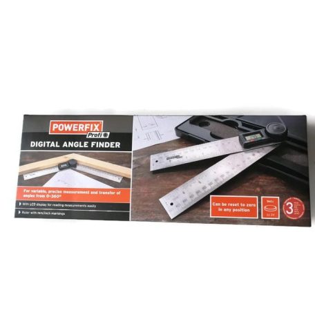 ParkSide prémium inox digitális szögmérő / vonalzó LCD kijelzővel 360° 2 x 180 mm szárral