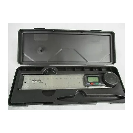 ParkSide prémium inox / zöld fém digitális szögmérő / vonalzó LCD kijelzővel 360° 2 x 180 mm szárral