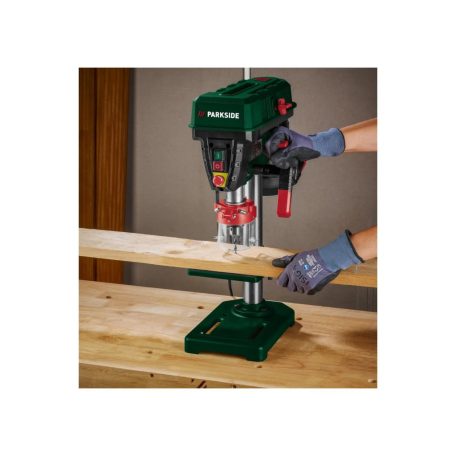 ParkSide PTBM 400 D1 szíjhajtásos, 5 sebességes asztali, állványos, oszlopos fúró, 400W fúrógép B16 tokmánnyal (1.5 - 13 mm), –45° és +45° közötti dőlésszöggel