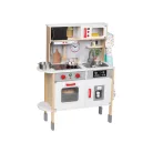 PlayTive GY-2022 MAXI hangot adó, világító fa konyha 77 x 30 x 103 cm elektromos játék babakonyha hűtővel, sütővel, mikróval, mosogatóval, főzőlappal és kiegészítőkkel