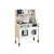 PlayTive GR-2023 hangot adó, világító fa konyha 66 x 30 x 103 cm elektromos játék babakonyha hűtővel, sütővel, mikróval, mosogatóval, főzőlappal és kiegészítőkkel