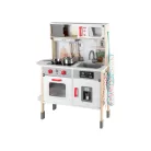 PlayTive GY-2022 MAXI hangot adó, világító fa konyha 77 x 30 x 103 cm elektromos játék babakonyha hűtővel, sütővel, mikróval, mosogatóval, főzőlappal és kiegészítőkkel