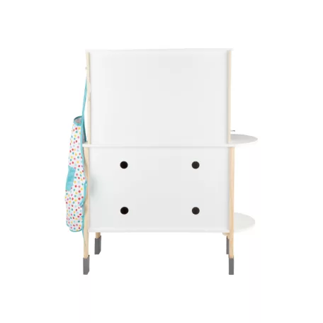 PlayTive GY-2022 MAXI hangot adó, világító fa konyha 77 x 30 x 103 cm elektromos játék babakonyha hűtővel, sütővel, mikróval, mosogatóval, főzőlappal és kiegészítőkkel