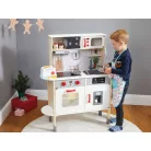 PlayTive GY-2022 MAXI hangot adó, világító fa konyha 77 x 30 x 103 cm elektromos játék babakonyha hűtővel, sütővel, mikróval, mosogatóval, főzőlappal és kiegészítőkkel