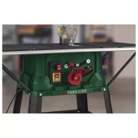 BONTOTT csomagolású, használt ParkSide PTKS 2000 H5 kétsebességes elektromos 2000W asztali körfűrész 2 x 254mm fűrészlappal
