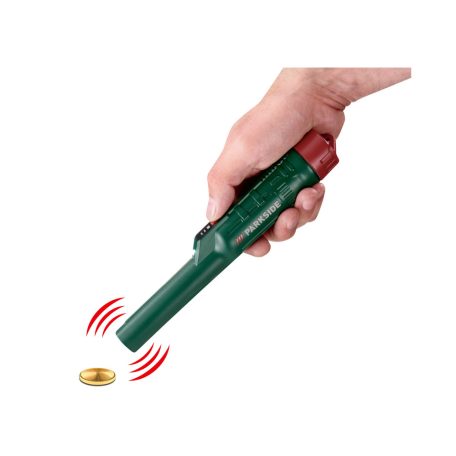 ParkSide PTMD A1 hordozható fémdetektor, 20 - 60 mm 360° kézi fémkereső, övtáskával és nyakpánttal