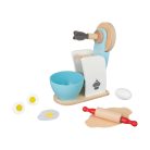 PlayTive játék fa konyhai robotgép, dagasztógép gyermekeknek, valódi fából, 8 kiegészítővel