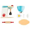   PlayTive játék fa konyhai robotgép, dagasztógép gyermekeknek, valódi fából, 8 kiegészítővel