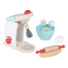PlayTive játék fa konyhai robotgép, dagasztógép gyermekeknek, valódi fából, 8 kiegészítővel