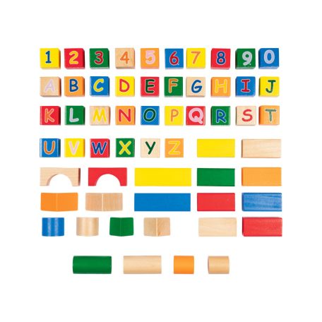 PlayTive 3 az 1-ben 188 darabos színes fa építőkocka, fakocka készlet praktikus tároló vödörben épületekkel és járművekkel, mintázott fakockákkal