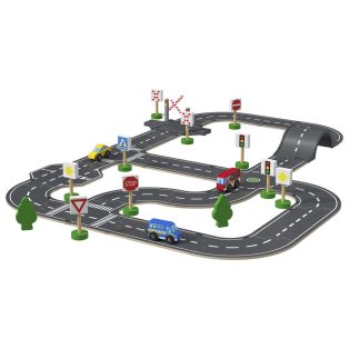   lupilu / PlayTive City Road Set 35 darabos fa autópálya szett, városi - utca készlet