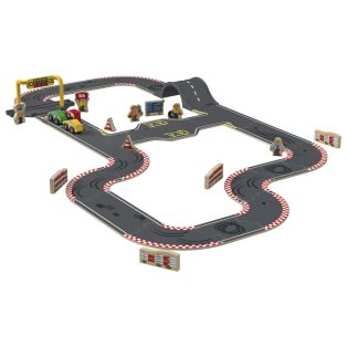   PlayTive Racetrak Road Set 37 darabos fa autópálya szett, versenypálya készlet
