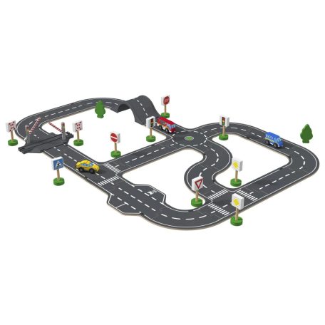 lupilu / PlayTive City Road Set 35 darabos fa autópálya szett, városi - utca készlet