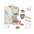 PlaytTive Coffee Machine Set, 9 részes játék fa kávéfőző készlet gyerekeknek, 2 db bögrével, kanállal, tejes dobozzal, 3 db kávépárnával