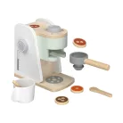 lupilu / PlayTive Coffee Machine Set, 9 részes játék fa kávéfőző készlet gyerekeknek, 2 db bögrével, kanállal, tejes dobozzal, 3 db kávépárnával