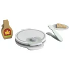 PlayTive Toy Wafle Maker, 8 részes játék fa gofrisütő készlet gyerekeknek, tányérral, 4 db szív alakú gofrival, sütifogóval és juharsziruppal