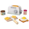   lupilu / PlayTive Wooden Toaster Set 12 részes játék fa reggeliző készlet, pirító, kenyérpirító 2 szelet kenyérrel, tükörtojással, vajjal, deszkával, lekvárral, csokikrémmel és késsel